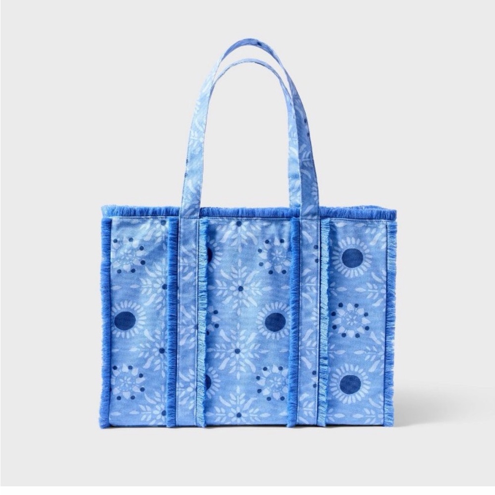 Roller Rabbit x Target Blue Star Medallion Large Beach Tote Bag Travel Pool